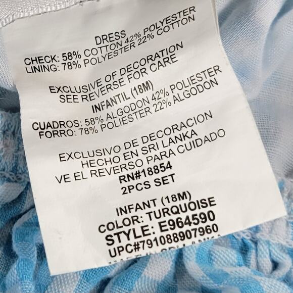 Emily Rose Unicorn Dress 18mo Blue Gingham Check Seersucker Halter‎ Sundress - Picture 14 of 14